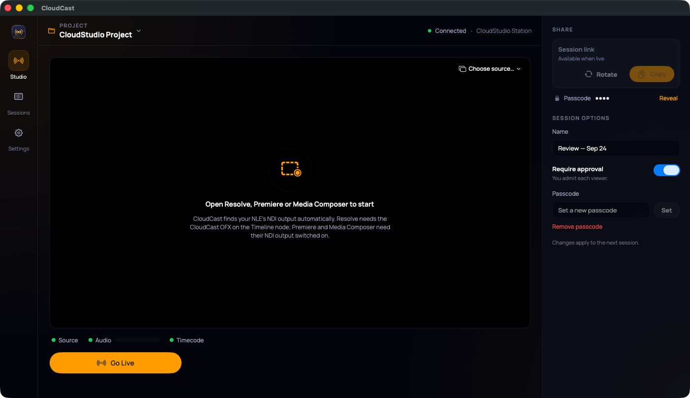CloudCast studio on a station