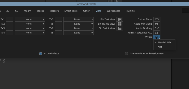 HW/SW set to NewTek NDI